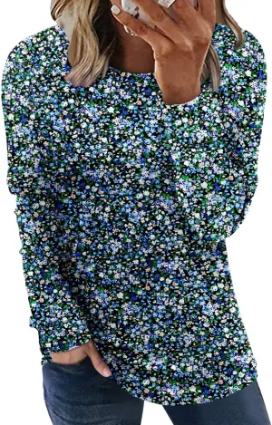 StunShow Women Long Sleeve Shirts Fall Top Casual Pleated Blouse for Women Fashion