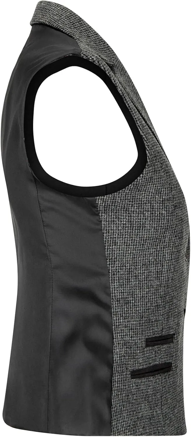 TruClothing Women Tweed Waistcoat Herringbone Wool Classic Vest Vintage 1920s Peaky Gatsby