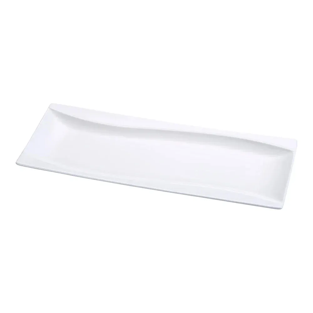 Yanco SW-215 5 5/8" White Porcelain Rectangular Plate, Pack of 12