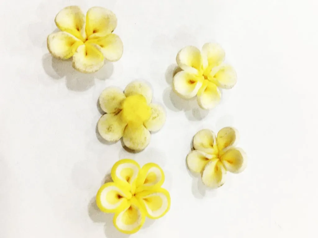 Yellow White Flower Rubber Embellishment
